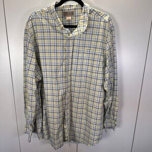 Duluth Trading Co.‎ Mens XL Plaid Button Down Long Sleeve Shirt Yellow Gray